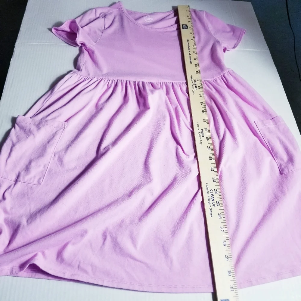 WONDER NATION GIRL'S DRESS WITH POCKETS SIZE LARGE 10/12 PLUS